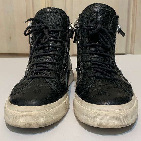 🔥Giuseppe Zanotti Embossed Leather Sneakers Black • Size 41 - Picture 6 of 13